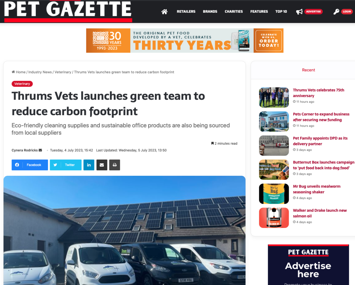 thrums vets pet gazette