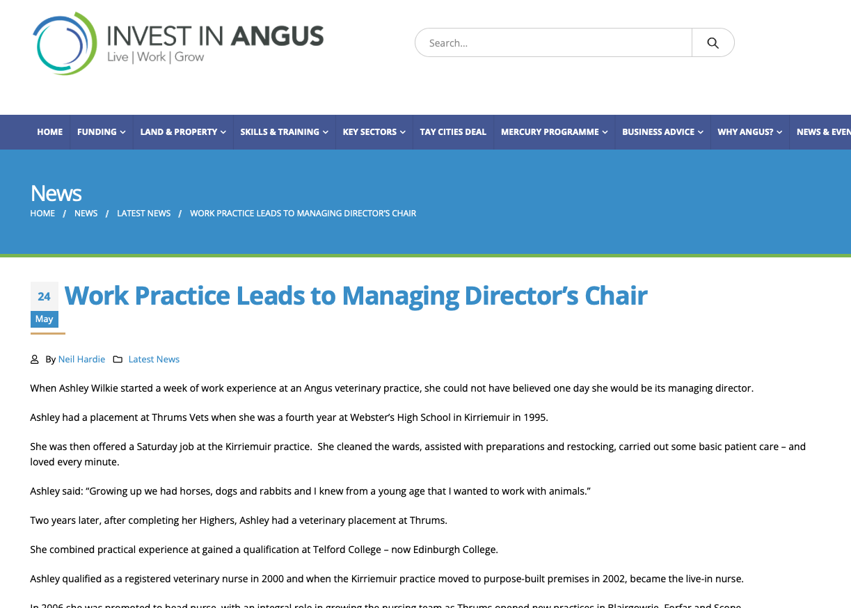 thrums vets invest in angus