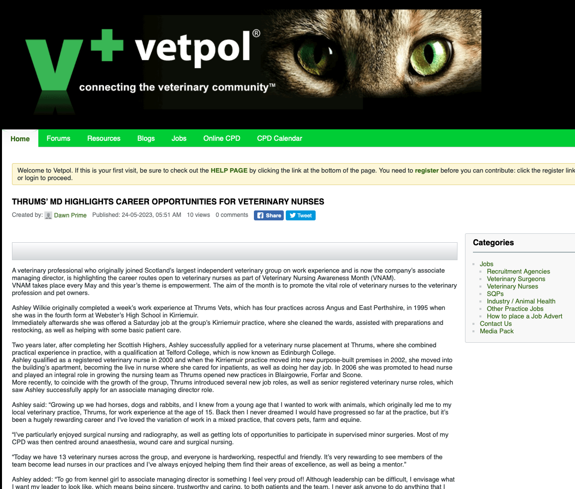 thrums vets v+ vetpol