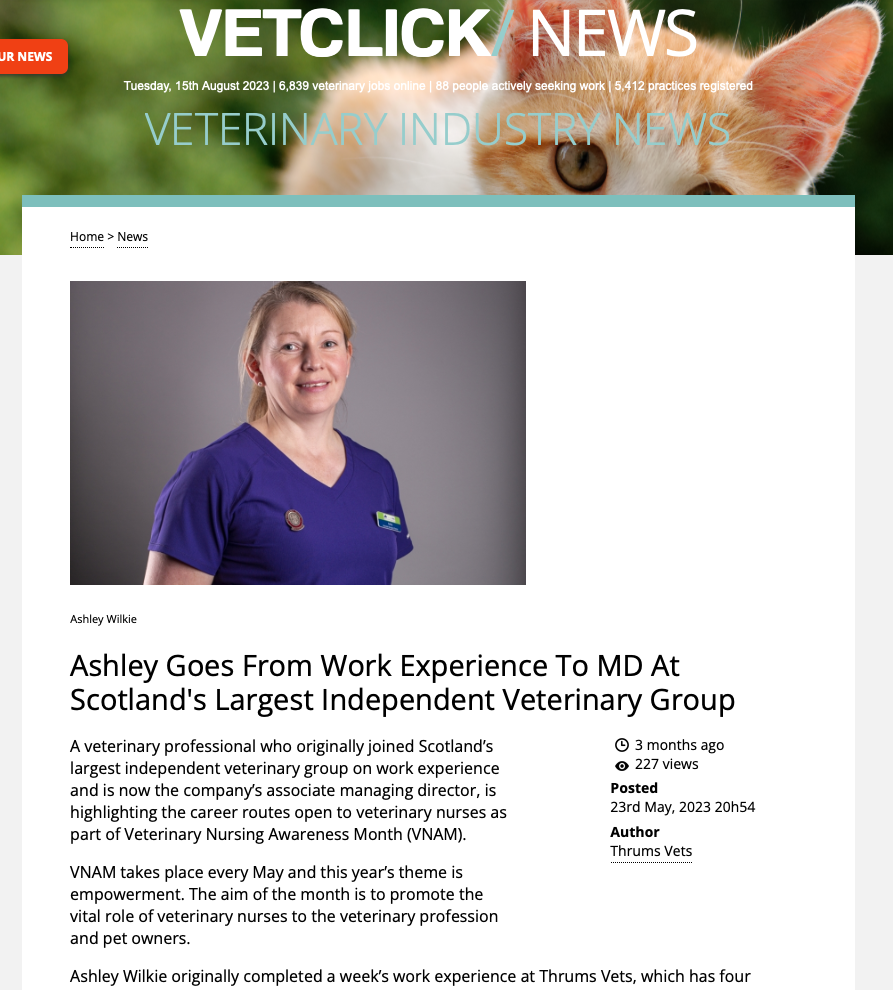 thrums vets vetclick news