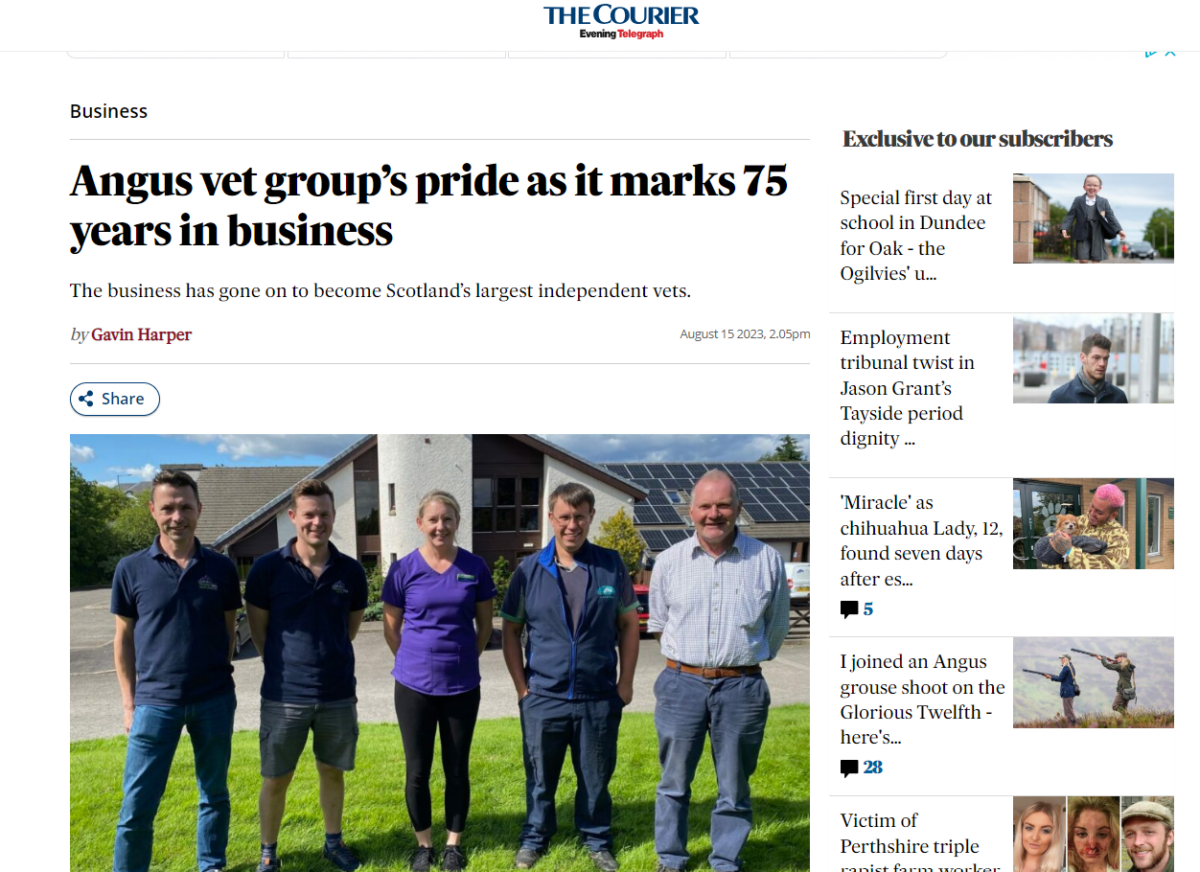 thrums vets The Courier - 75 years