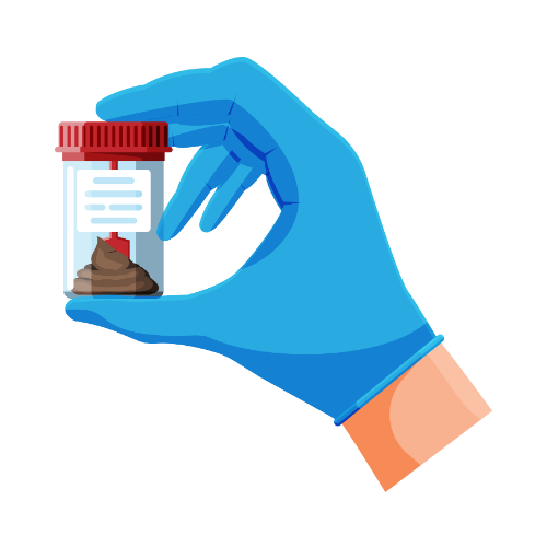Thrumsvet: Faecal testing illustration Sample pot illustration