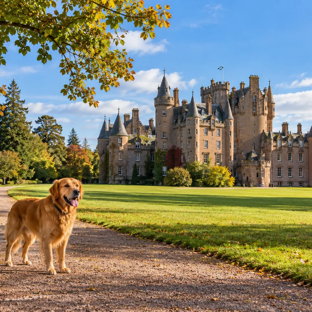 Golden Retriever at Historic Castle-1