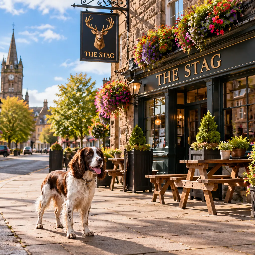 Spaniel Outside The Stag Pub-1
